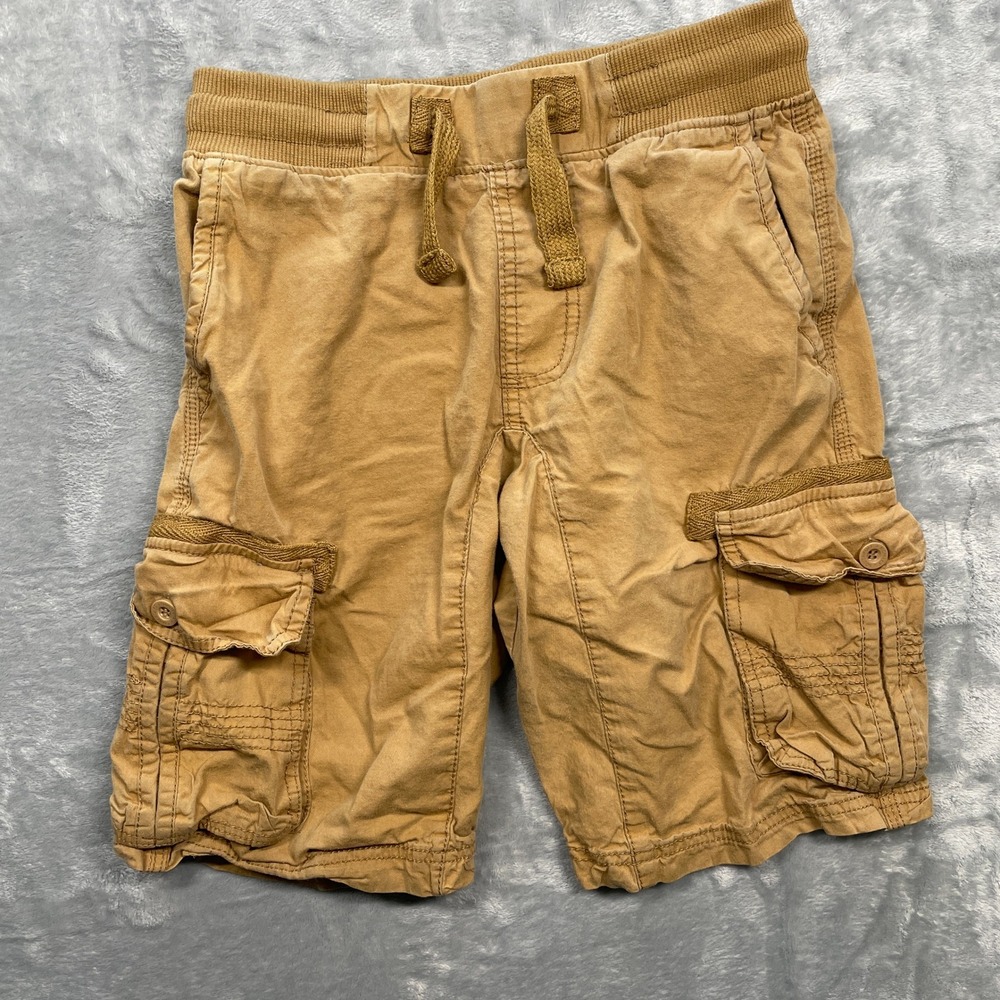 Southpole Cargo Shorts Boys Size M 10-12 Khaki Tan Elastic Waist Utility Ribbed